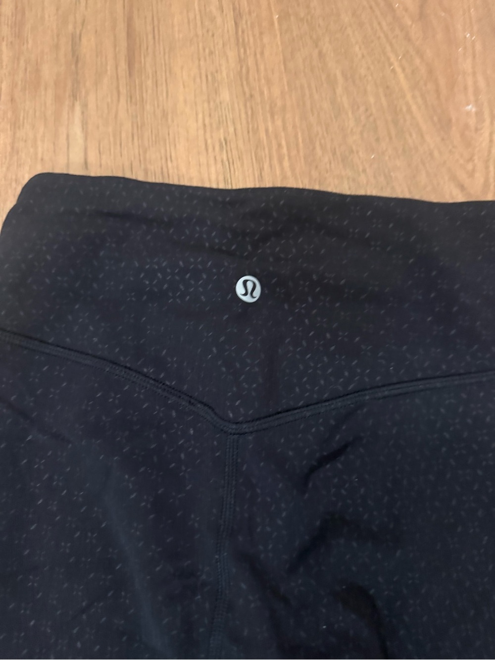 lululemon athletica Black Leggings with Subtle Dot Pattern